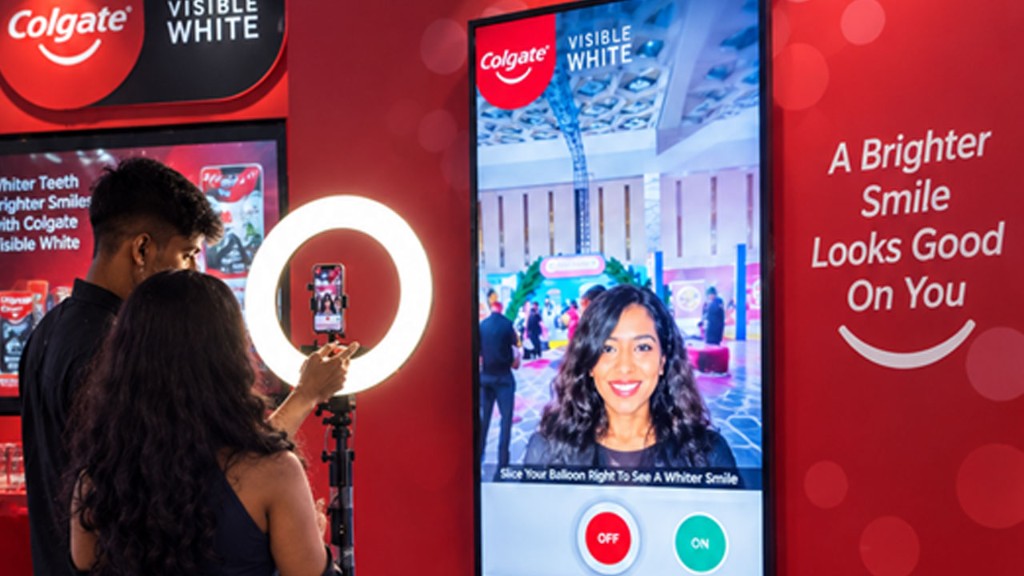Live AR booth activation unlocking a branded reward moment