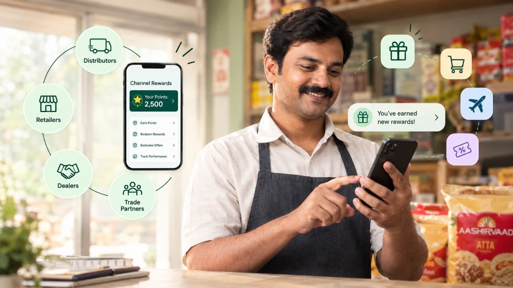 Retailer checking Channel Rewards points and incentive offers