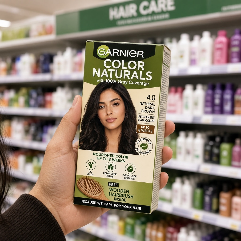 Garnier Color Naturals pack with free brush gift in retail