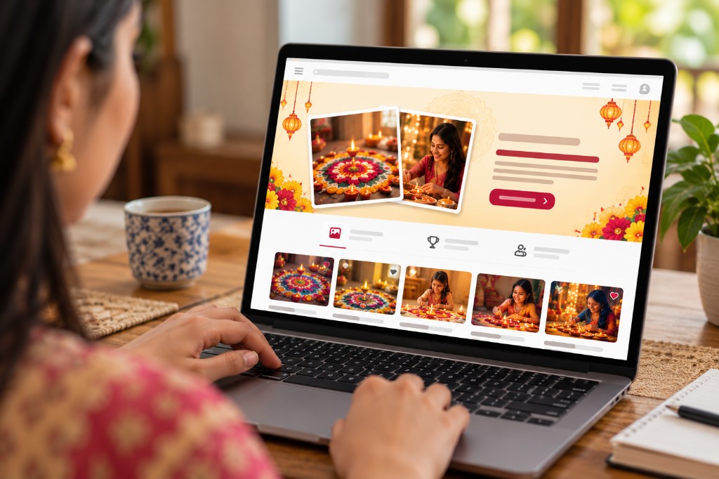 Branded microsite campaign live on a laptop